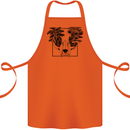 Mushroom Alien Skull Cotton Apron 100% Organic Orange