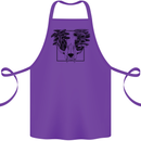 Mushroom Alien Skull Cotton Apron 100% Organic Purple