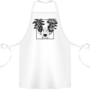 Mushroom Alien Skull Cotton Apron 100% Organic White