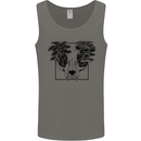Mushroom Alien Skull Mens Vest Tank Top Charcoal