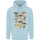 Mushroom Faces Foraging Mycology Childrens Kids Hoodie Light Blue