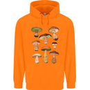 Mushroom Faces Foraging Mycology Childrens Kids Hoodie Orange