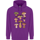 Mushroom Faces Foraging Mycology Childrens Kids Hoodie Purple