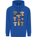 Mushroom Faces Foraging Mycology Childrens Kids Hoodie Royal Blue