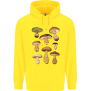 Mushroom Faces Foraging Mycology Childrens Kids Hoodie Yellow