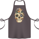 Mushroom Skull Nature Ecology Toadstool Cotton Apron 100% Organic Dark Grey