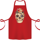 Mushroom Skull Nature Ecology Toadstool Cotton Apron 100% Organic Red