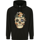 Mushroom Skull Nature Ecology Toadstool Mens 80% Cotton Hoodie Black