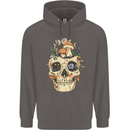 Mushroom Skull Nature Ecology Toadstool Mens 80% Cotton Hoodie Charcoal