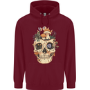 Mushroom Skull Nature Ecology Toadstool Mens 80% Cotton Hoodie Maroon