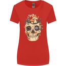 Mushroom Skull Nature Ecology Toadstool Womens Wider Cut T-Shirt Red