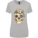 Mushroom Skull Nature Ecology Toadstool Womens Wider Cut T-Shirt Sports Grey