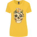 Mushroom Skull Nature Ecology Toadstool Womens Wider Cut T-Shirt Yellow