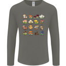 Mushroom Species Mens Long Sleeve T-Shirt Charcoal