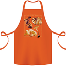 Mushroom Species Mycology Foraging Cotton Apron 100% Organic Orange