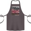 Mushrooms A Network of Life Mycology Cotton Apron 100% Organic Dark Grey