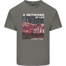 Mushrooms A Network of Life Mycology Kids T-Shirt Childrens Charcoal