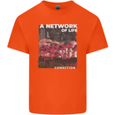 Mushrooms A Network of Life Mycology Kids T-Shirt Childrens Orange