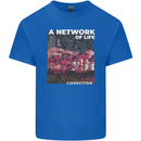 Mushrooms A Network of Life Mycology Kids T-Shirt Childrens Royal Blue
