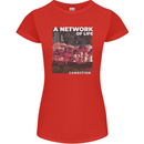 Mushrooms A Network of Life Mycology Womens Petite Cut T-Shirt Red