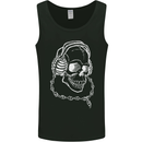 Music A Skull Wearing Headphones Mens Vest Tank Top Black
