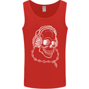 Music A Skull Wearing Headphones Mens Vest Tank Top Red