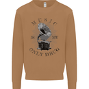 Music Is My Only Drug Funny DJ Vinyl Decks Mens Sweatshirt Jumper Caramel Latte