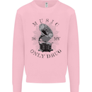 Music Is My Only Drug Funny DJ Vinyl Decks Mens Sweatshirt Jumper Light Pink