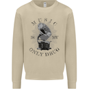 Music Is My Only Drug Funny DJ Vinyl Decks Mens Sweatshirt Jumper Sand