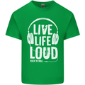Music Live Life Loud Rock n Roll Guitar Mens Cotton T-Shirt Tee Top Irish Green