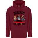 Music Weekend Forecast Alcohol Beer Mens 80% Cotton Hoodie Maroon