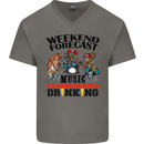 Music Weekend Forecast Alcohol Beer Mens V-Neck Cotton T-Shirt Charcoal