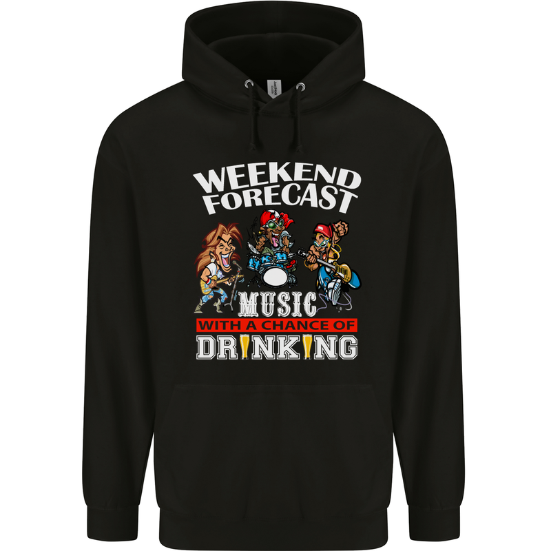 Music Weekend Funny Alcohol Beer Mens 80% Cotton Hoodie Black
