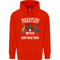 Music Weekend Funny Alcohol Beer Mens 80% Cotton Hoodie Bright Red