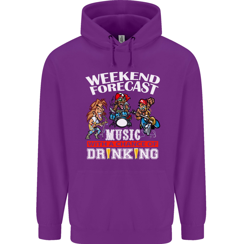 Music Weekend Funny Alcohol Beer Mens 80% Cotton Hoodie Purple
