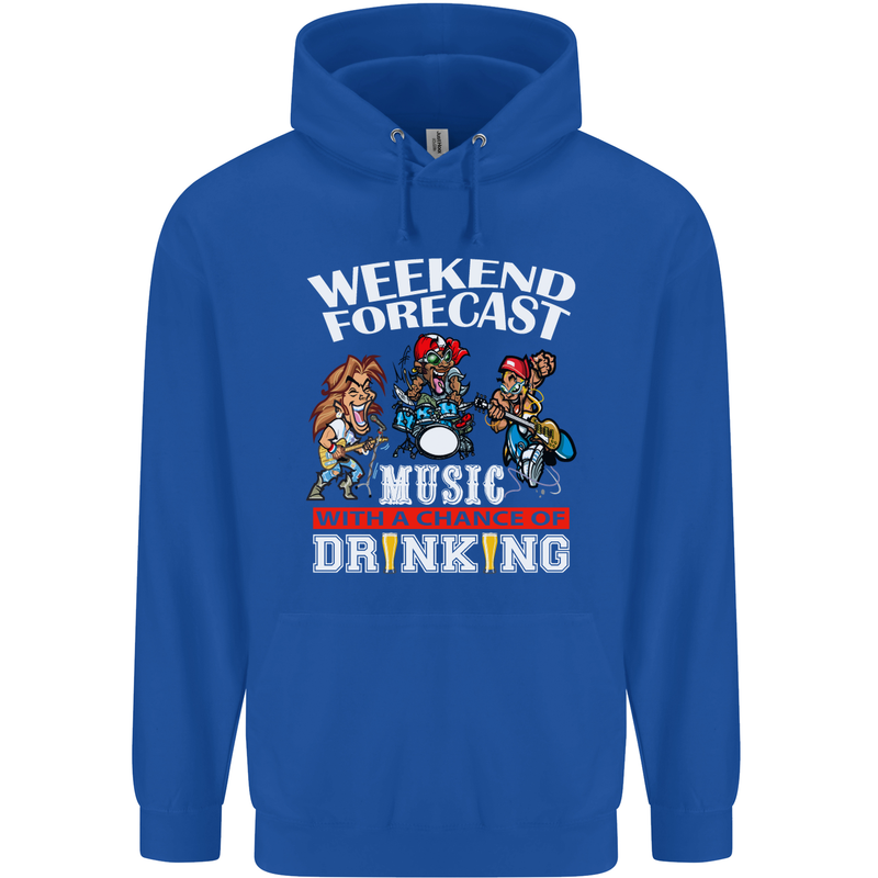 Music Weekend Funny Alcohol Beer Mens 80% Cotton Hoodie Royal Blue