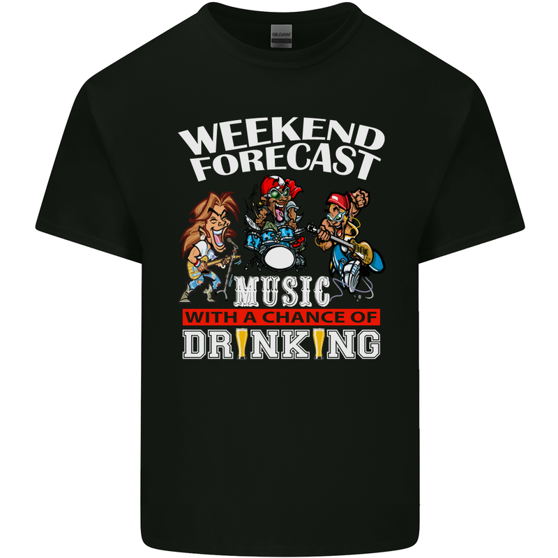 Music Weekend Funny Alcohol Beer Mens Cotton T-Shirt Tee Top Black