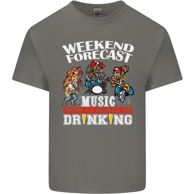 Music Weekend Funny Alcohol Beer Mens Cotton T-Shirt Tee Top Charcoal