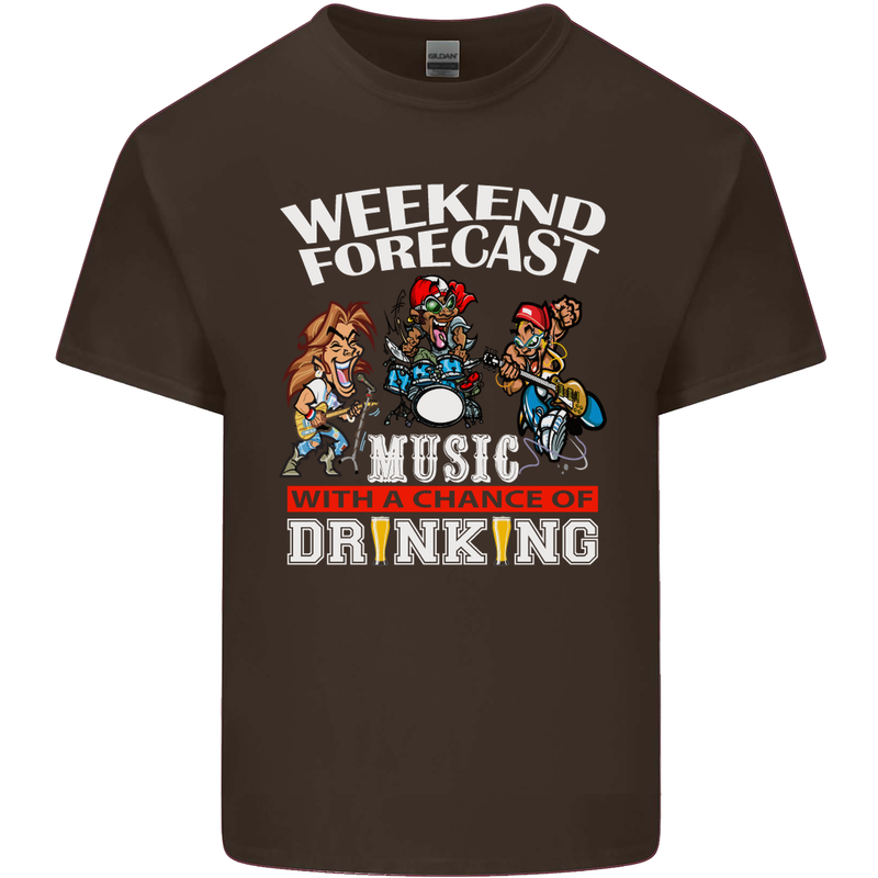 Music Weekend Funny Alcohol Beer Mens Cotton T-Shirt Tee Top Dark Chocolate