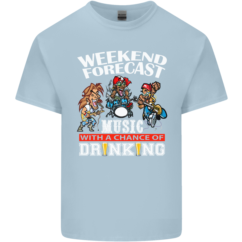 Music Weekend Funny Alcohol Beer Mens Cotton T-Shirt Tee Top Light Blue