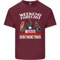 Music Weekend Funny Alcohol Beer Mens Cotton T-Shirt Tee Top Maroon