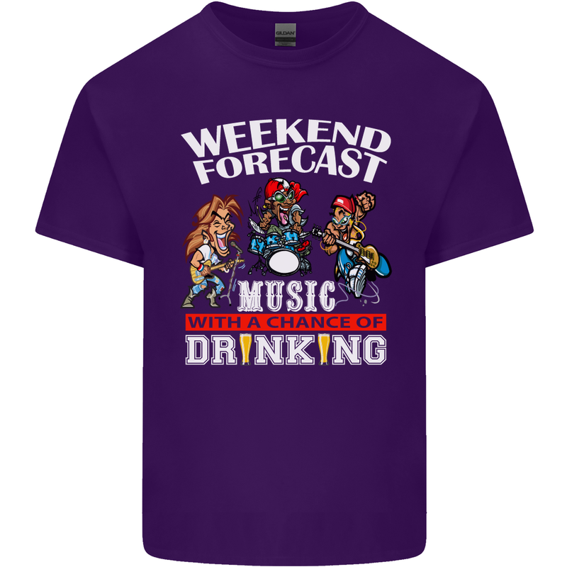 Music Weekend Funny Alcohol Beer Mens Cotton T-Shirt Tee Top Purple