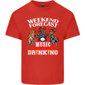 Music Weekend Funny Alcohol Beer Mens Cotton T-Shirt Tee Top Red
