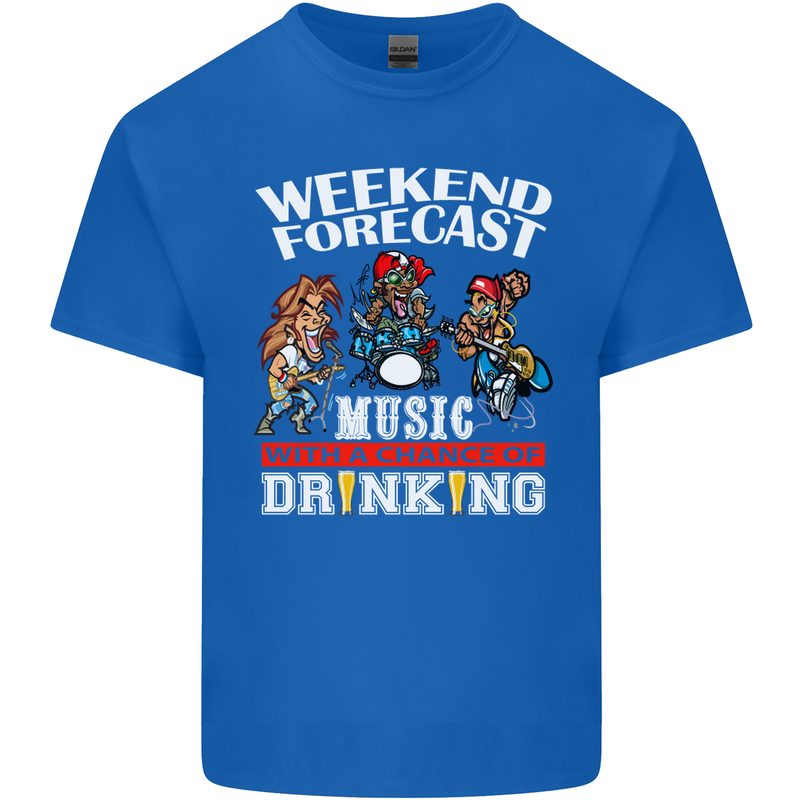 Music Weekend Funny Alcohol Beer Mens Cotton T-Shirt Tee Top Royal Blue