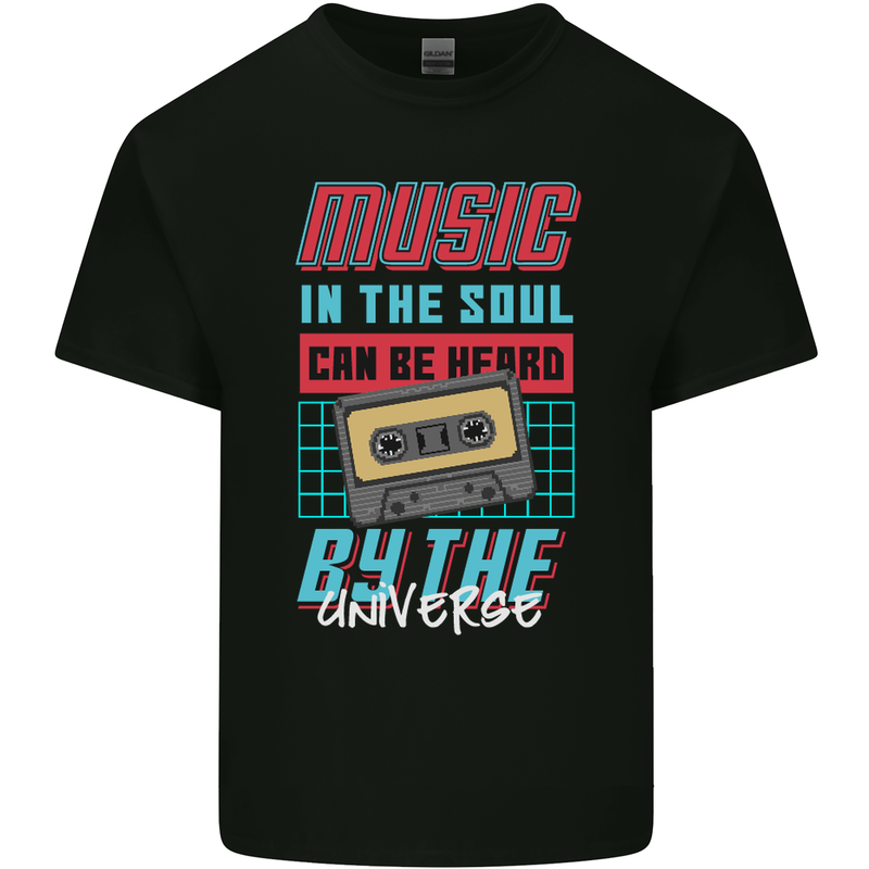 Music in the Soul Heard by the Universe Mens Cotton T-Shirt Tee Top Black