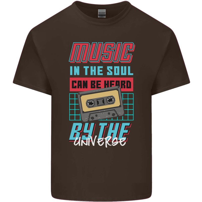 Music in the Soul Heard by the Universe Mens Cotton T-Shirt Tee Top Dark Chocolate