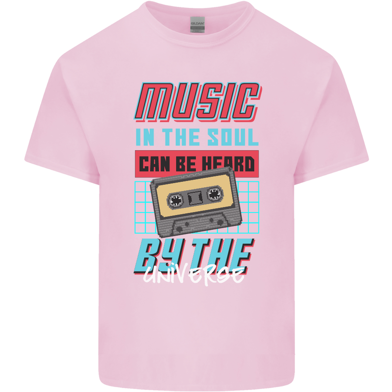 Music in the Soul Heard by the Universe Mens Cotton T-Shirt Tee Top Light Pink