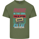 Music in the Soul Heard by the Universe Mens Cotton T-Shirt Tee Top Military Green