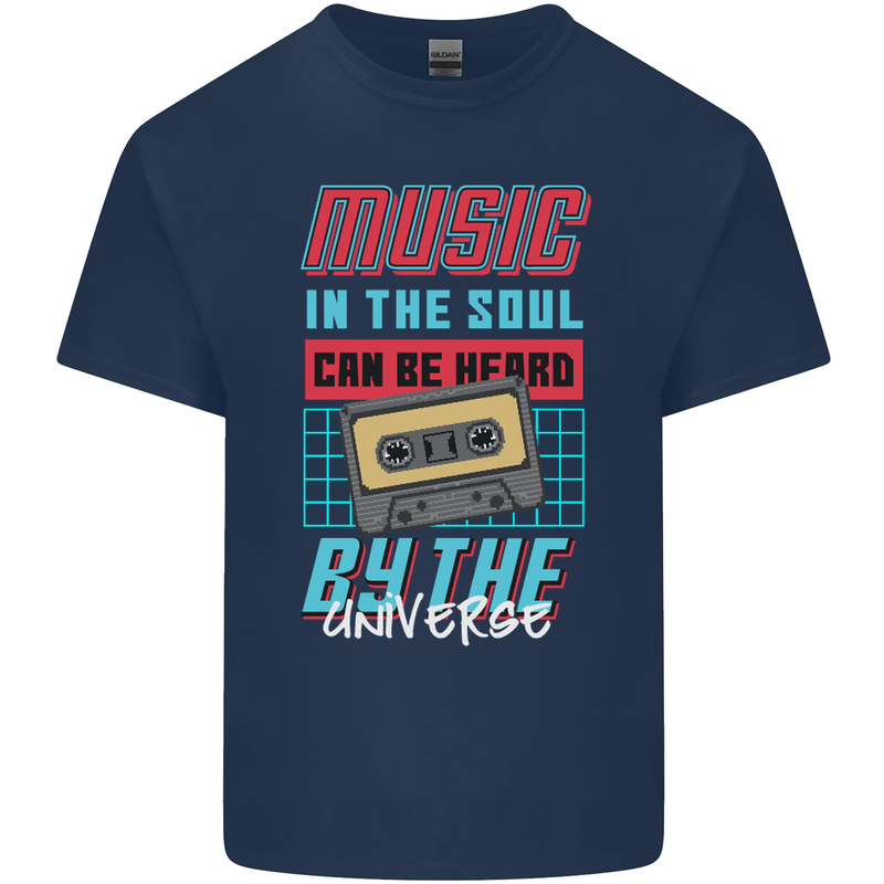 Music in the Soul Heard by the Universe Mens Cotton T-Shirt Tee Top Navy Blue