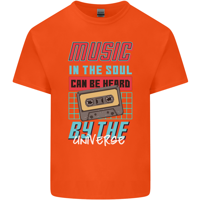 Music in the Soul Heard by the Universe Mens Cotton T-Shirt Tee Top Orange